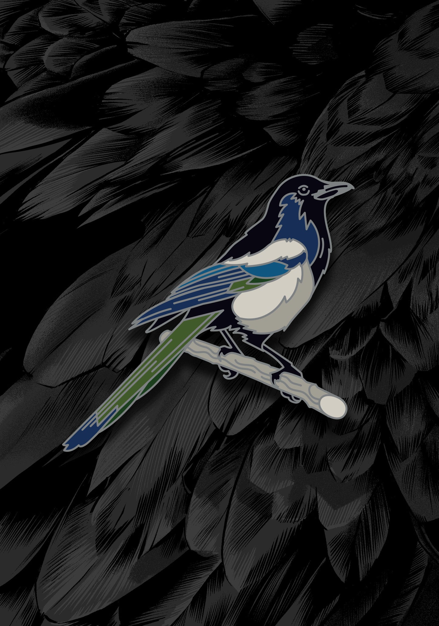 Magpie (enamel pin)